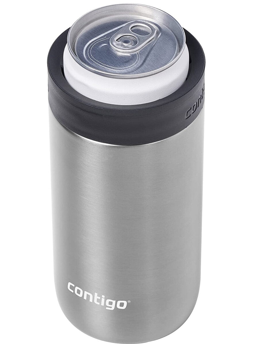 Vaso Térmico y Porta Latas CONTIGO River North 2-en-1 Polished Stainless Steel 354ml