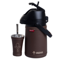 Indio Termo Inox 1.3L Simil Cuero + Guampa