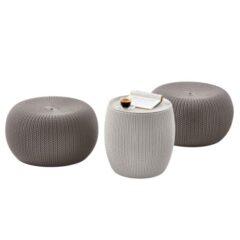 Juego de 2 Puffs + Mesita de Apoyo Cozy Urban