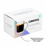 Set de 2 Tazas de Vidrio de Doble Pared Corkcicle de 355 ml - Imagen 3