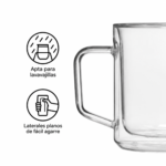 Set de 2 Tazas de Vidrio de Doble Pared Corkcicle de 355 ml - Imagen 5